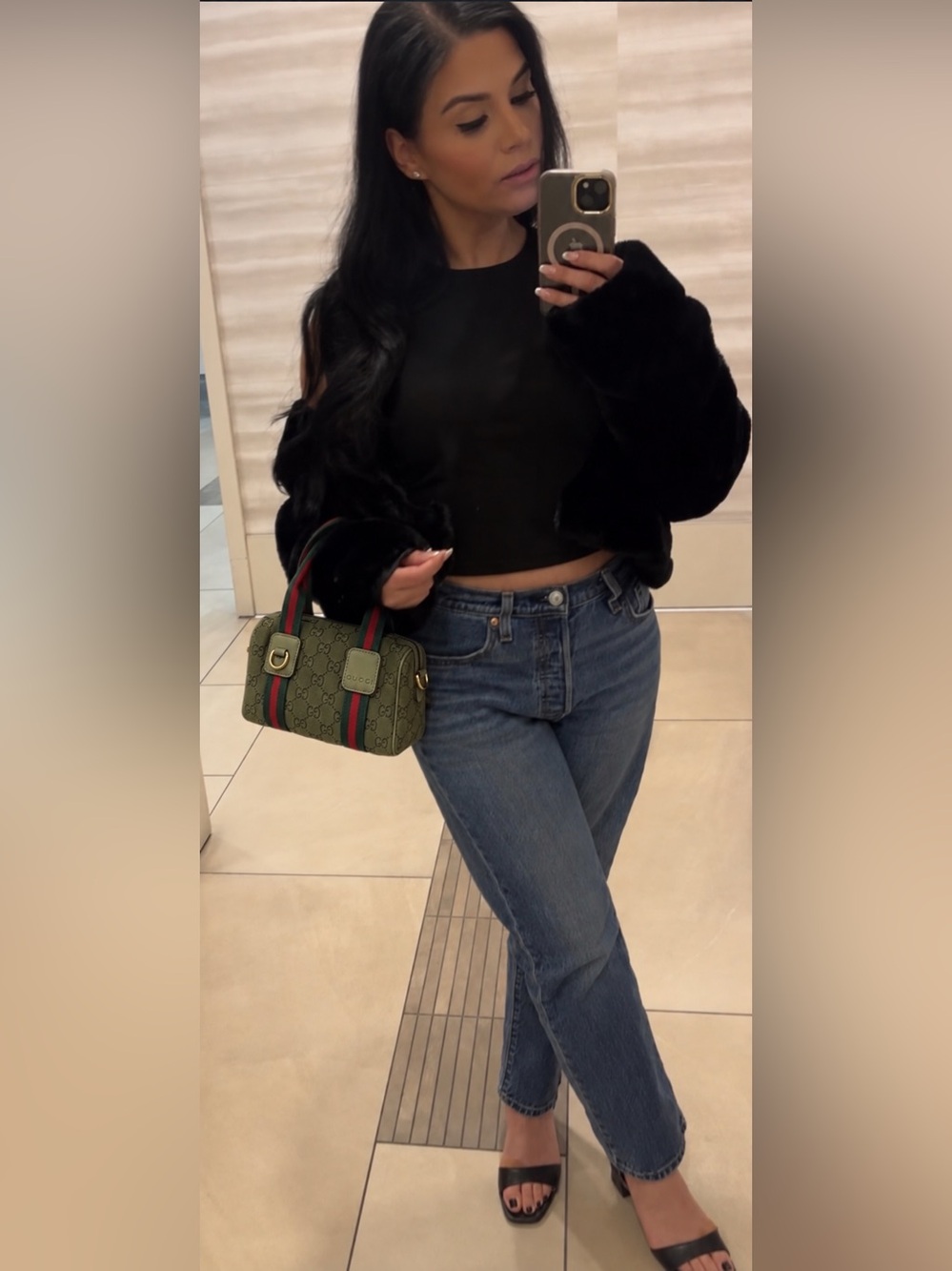 GG Olive mini satchel - comes with crossbody